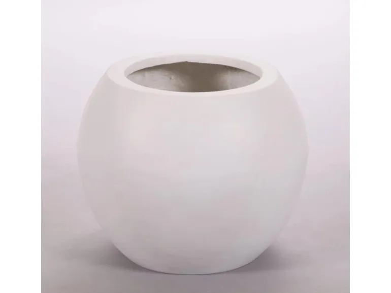 Elegant Einrichten Pflanzkübel Fiberglas Ball D40xH32cm Perlmutt-Weiß