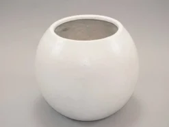 Elegant Einrichten Pflanzkübel Fiberglas Ball D40xH32cm Perlmutt-Weiß