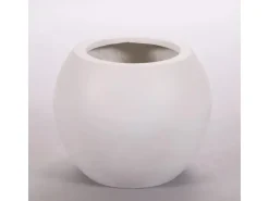 Elegant Einrichten Pflanzkübel Fiberglas Ball D40xH32cm Perlmutt-Weiß
