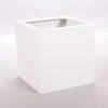 Elegant Einrichten Pflanzkübel Fiberglas Quadratisch 30x30x30cm Perlmutt-Weiß