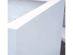 Elegant Einrichten Pflanzkübel Fiberglas Quadratisch 30x30x30cm Perlmutt-Weiß