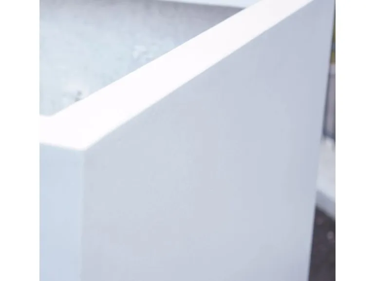 Elegant Einrichten Pflanzkübel Fiberglas Quadratisch 30x30x30cm Perlmutt-Weiß