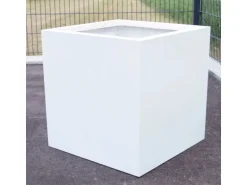 Elegant Einrichten Pflanzkübel Fiberglas Quadratisch 30x30x30cm Perlmutt-Weiß