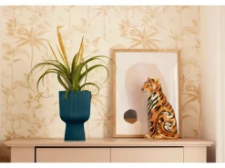 Elho Übertopf Vibes Fold Coupe 14 cm x 13,9 cm x 21 cm Blau