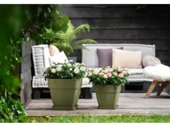 Elho Blumentopf Vibia Campana Viereckig 30 cm x 30 cm x 28 cm Salbeigrün