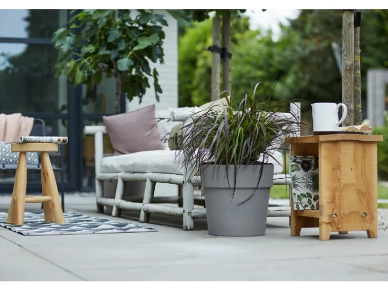 Elho Blumentopf Vibia Straight Ø 25 cm x 23 cm Living Beton