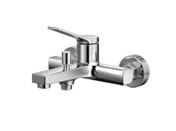 Emke Badewannenarmatur Chrom mit Auslauf Mischbatterie Badewanne Brausebatterie Einhand Wannenbatterie