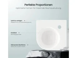 Emke Badezimmerwaschbecken 44 x 38,5 x 15,5 cm Gewelltes Miniwaschbecken Wandmontage Hochweiß