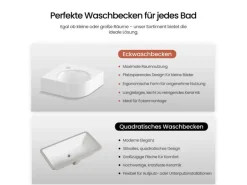 Emke Badezimmerwaschbecken 44 x 38,5 x 15,5 cm Gewelltes Miniwaschbecken Wandmontage Hochweiß