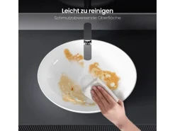 Emke Handwaschbecken 52 x 39,5 x 13 cm Ovales Keramikwaschbecken Weiß Glänzend