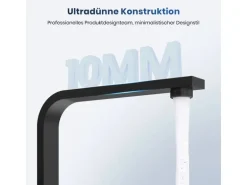 Emke Küchenarmatur Schwarz Matt im Ultradünnen Design 30x22x10 cm Küchenarmatur Drehbar Wasserhahn