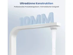 Emke Küchenarmatur Weiß Matt im Ultradünnen Design 30x22x10 cm Küchenarmatur Drehbar Wasserhahn
