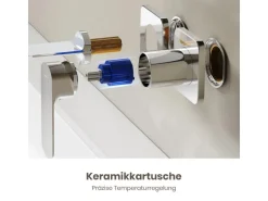 Emke Wand Waschtischarmatur Inklusive Grundkörper 233 x 127 x 110 mm Verchromt Mischbatterie für Waschbecken