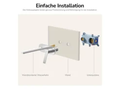 Emke Wand Waschtischarmatur Inklusive Grundkörper 288 x 210 x 70 mm Verchromt Mischbatterie für Waschbecken