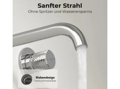 Emke Waschtischarmatur Unterputz für Wandmontage Chrom Wasserhahn Badarmatur