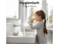 Emke Waschtischarmatur Unterputz für Wandmontage Chrom Wasserhahn Badarmatur