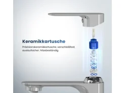 Emke Wasserhahn Bad 166 x 152 x 45 mm Chrom Waschtischarmatur Mischbatterie Waschbecken