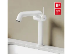 Emke Wasserhahn Bad 222 x 200 x 76 mm Weiß Matt Wasserhahn Waschtischarmatur Mischbatterie