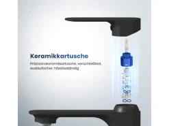 Emke Wasserhahn Bad 166 x 152 x 45 mm Schwarz Matt Waschtischarmatur Mischbatterie Waschbecken