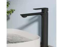 Emke Wasserhahn Bad 215 x 269 x 49 mm Schwarz Matt Waschtischarmatur Mischbatterie Waschbecken