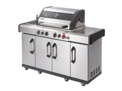 Enders Gasgrill Kanasas II Pro 4 SIK Profi Turbo 4 Brenner & Seitenkocher Silber