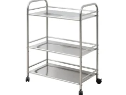 eyepower Servierwagen mit 3 Etagen 60 x 35 x 77 cm