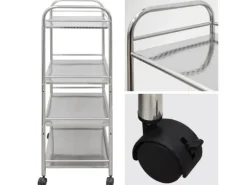 eyepower Servierwagen mit 4 Etagen 60 x 35 x 100 cm