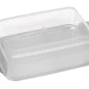 Fackelmann Butterdose 2-teilig 17 cm x 11 cm x 5 cm Silber-Glasklar