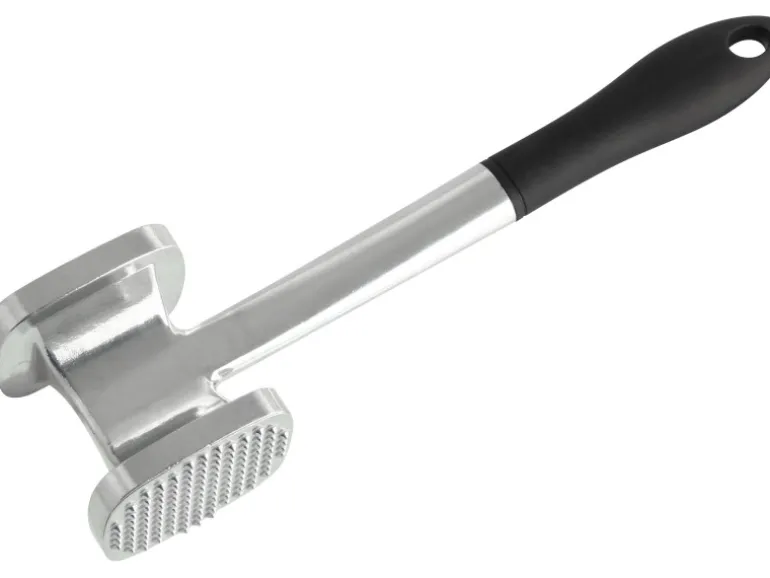 Fackelmann Fleischklopfer Komfort Groß 27,5 cm x 7,5 cm Schwarz-Silber