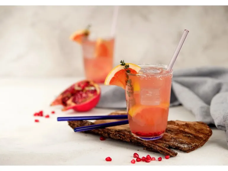 Fackelmann Glas-Trinkhalme 4er Set Bunt inkl. Bürste