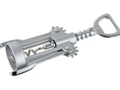 Fackelmann Hebelkorkenzieher und Flaschenöffner Silber