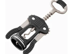 Fackelmann Hebkorkenzieher mit Flaschenöffner 17 cm Schwarz-Grau