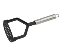 Fackelmann Kartoffelstampfer mit Ovalgriff 25 cm Silber-Schwarz