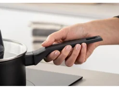 Fackelmann Kochtopf mit Stiel und Deckel Statement 16 cm Keramik