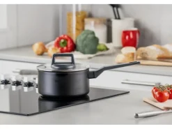 Fackelmann Kochtopf mit Stiel und Deckel Statement 16 cm Keramik