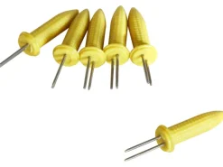 Fackelmann Maiskolbenhalter 6 Stück Gelb-Silber