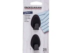 Fackelmann Ovalklebehaken Schwarz 2 Stück 3 cm