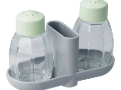 Fackelmann Salz-und Pfefferstreuer Menage Eco 45 ml Lichtgrau-Mintgrün 3-teilig