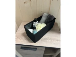 Fackelmann Universalkörbchen Textil 13 cm x 12 cm x 28 cm Schwarz