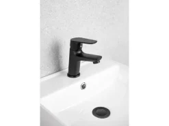 Fackelmann Waschbeckenarmatur Oxford 16 cm Schwarz Matt