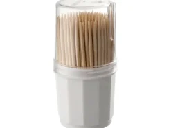 Fackelmann Zahnstocher Dose 6,5 cm Natur