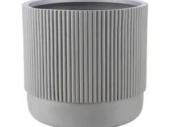 Fiberglas Pflanzentopf Ø 30,5 cm x 30,5 cm Hellgrau