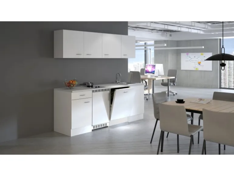 Flex-Well Classic Büroküche Wito 210 cm Weiß