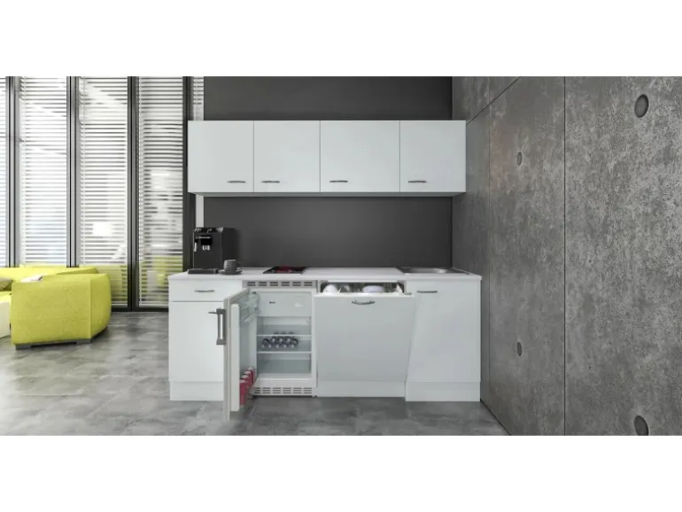 Flex-Well Classic Büroküche Wito 210 cm Weiß