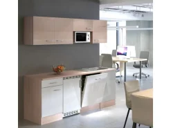 Flex-Well Classic Büroküche Florida 210 cm Weiß-Sonoma Eiche