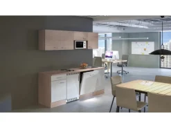 Flex-Well Classic Büroküche Florida 210 cm Weiß-Sonoma Eiche