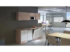 Flex-Well Classic Büroküche Florida 210 cm Weiß-Sonoma Eiche