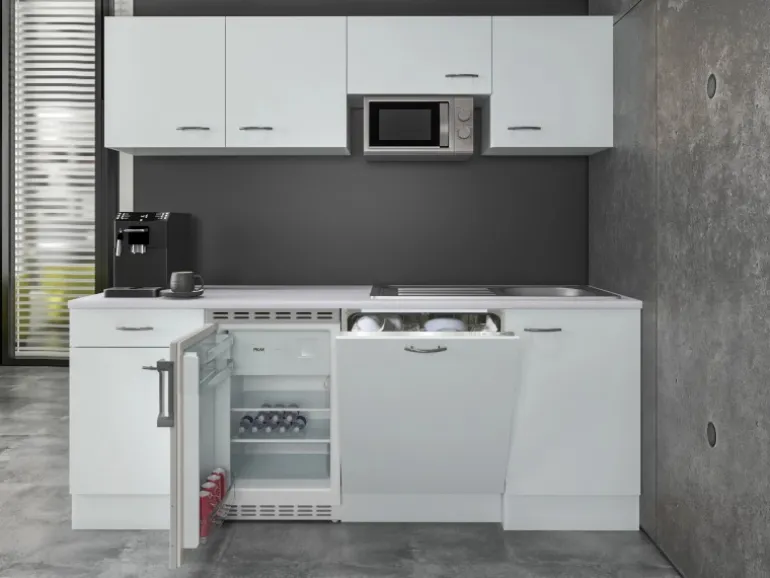 Flex-Well Classic Büroküche Wito 210 cm Weiß