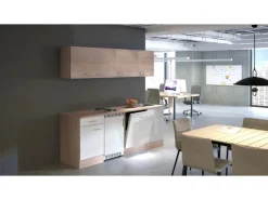 Flex-Well Classic Büroküche Florida 210 cm Weiß-Sonoma Eiche