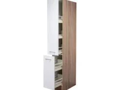 Flex-Well Classic Küchen-Apothekerhochschrank Florida30 cm Weiß-Sonoma Eiche